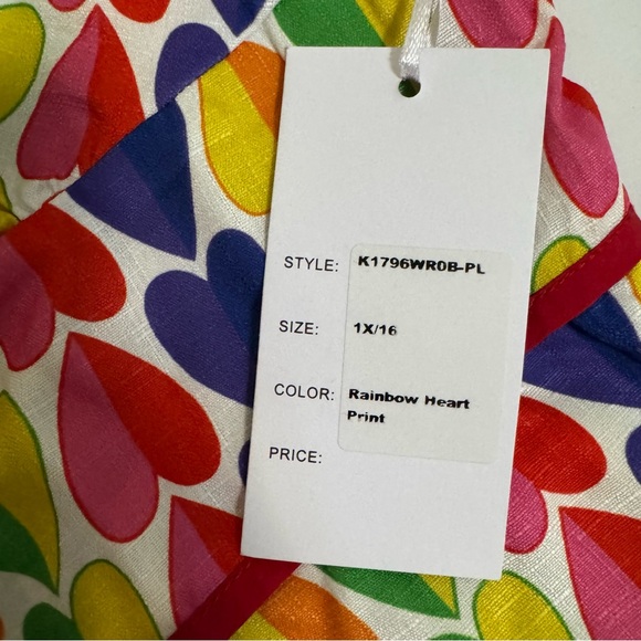 NWT Unique Vintage Rainbow Hearts Romper, Women's size 1X (16) - Picture 9 of 12